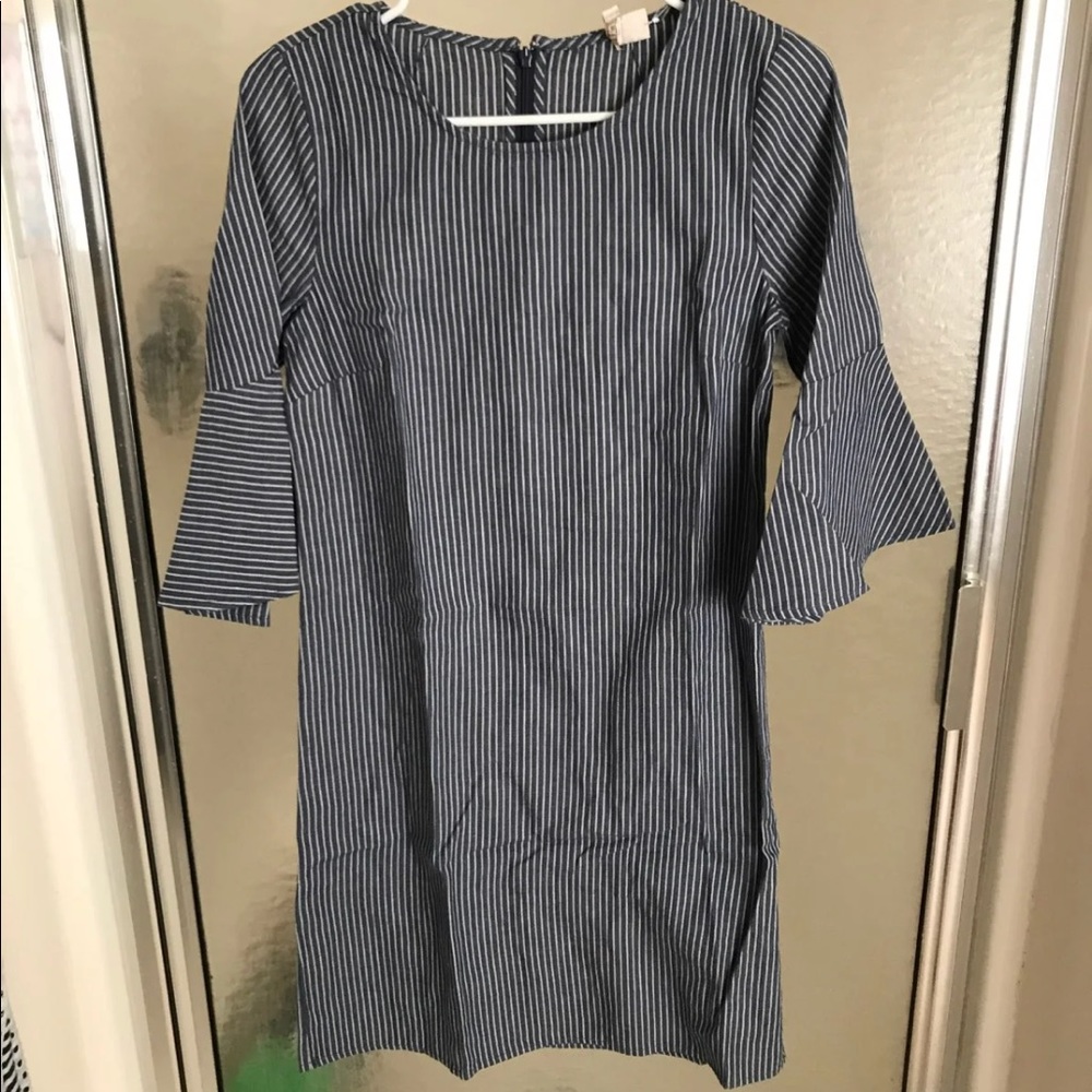 J Crew Chambray Stripe Dress Size 0